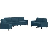  3-dijelni set sofa s jastucima plavi baršunasti | shoptok.hr