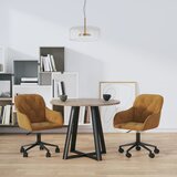 Maison Chic Vrtljiv Jedilni stoli - Vzorci stoli 2 kosa rjav žamet A1634, (22031129) | Shoptok.si