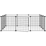 vidaXL Ograda za hišne ljubljenčke z 12 paneli črna 35x35 cm jeklo | Shoptok.si