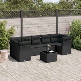 vidaXL 8-dijelni set vrtnih sofa od poliratana s jastucima crni | shoptok.hr