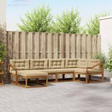  Set vanjskih sofa 6 kom. Prirodna i bež Smeđa 325 x 166,5 x 73 cm | shoptok.hr