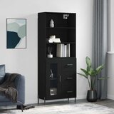  Visoka komoda crni 69,5x34x180 cm konstruirano drvo | shoptok.hr