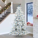 vidaXL Umjetno božićno drvce s nogom with LEDs s stalakom 240cm PVC | shoptok.hr