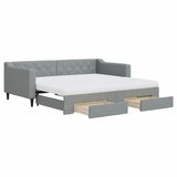  Dnevni krevet na razvlačenje svjetlosivi 90 x 190 cm od tkanine | shoptok.hr