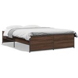 Furnova Posteljni okvir rjav hrast 120x190 cm inženirski les in kovina, (21934209) | Shoptok.si