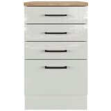 Flex-Well spodnja omarica s predali levi, svetlo siva, š. 50 cm | Shoptok.si