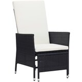 Maison Chic Nastavljiv Vrtni Stoli - Stol za vrt z blazinami poli ratan črn JS22, (21877305) | Shoptok.si