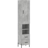  Visoka komoda siva betona 34,5x34x180 cm od konstruiranog drva | shoptok.hr