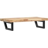  Zidna polica za umivaonik od čelika i masivnog bagremovog drva Smeđa 60 x 40 x 4 cm | Shoptok.si
