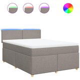 vidaXL Krevet s oprugama i madracem smeđesivi 140 x 190 cm od tkanine | shoptok.hr