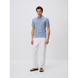 Reserved Polo-džemper s mješavinom pamuka - svjetloplavo | shoptok.hr