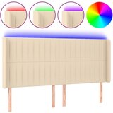 Maison Chic led posteljno vzglavje - vzglavna omarica - nočna omarica krem 163x16x118/128 cm blago, (21707032) | Shoptok.si