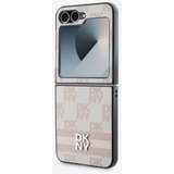 Dkny PU Leather Checkered Pattern and Stripe Samsung Galaxy Z Flip 6 Pink Ovitek za telefon Vijolična | Shoptok.si