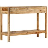 vidaXL Konzolna miza z 2 predaloma 110x35x75 cm trden mangov les | Shoptok.si