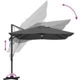 vidaXL Kantilever suncobran Antracit Poliester, čelik s premazom Veliki | shoptok.hr