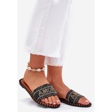 Boto Ladies Flat Heeled Slippers With Decoration Black Dorfedi | shoptok.hr