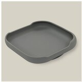 Interbaby silikonski tanjur s vakuumskom podlogom Petrol Grey | shoptok.hr