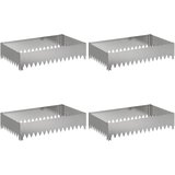  Ograda oko Travnjaka 4 pcs 100 x 60 x 20 cm Čelik Srebrna | shoptok.hr