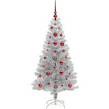 vidaXL Božično drevo med 150 LED z stojalom srebrna 120 cm PET | Shoptok.si