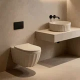 Set: Viseča WC školjka + Nadpultni umivalnik Duo Caffe Latte Matt