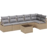 vidaXL Set vrtnog kauča od 7 komada s jastučićima u crnom poli ratan | shoptok.hr