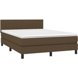  box spring s madracem LED tamnosmeđi 140x200 cm tkanina | shoptok.hr