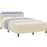 Box Postelja z vzmetnico z vzmetnico krema 160 x 200 cm blago, (5000127641) | Shoptok.si