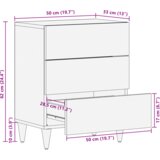 vidaXL Noćni ormarići Smeđa Stol i čvrsto drvo manga od trske | shoptok.hr