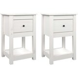 Maison Chic Dvo delni komplet Nočne omarice - Nočne mize bela 40x35x61,5 cm trdna borovina, (21688144) Cene