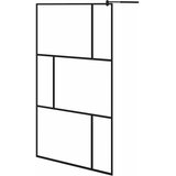 Pregrada za tuširanje od kaljenog stakla crna 115 x 195 cm | shoptok.hr