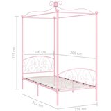  Za krevet s nadstrešnicom ružičasti metalni 100 x 200 cm | shoptok.hr
