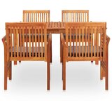  5-dijelni vrtni blagovaonski set s jastucima bagremovo drvo | shoptok.hr