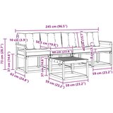  Set vanjskih sofa 5 kom. Prirodna i svijetlo siva | shoptok.hr
