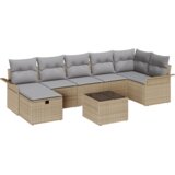  Set vrtnog kauča od 8 dijelova s jastučićima Bež poli ratan | shoptok.hr