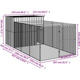  Kućica za pse s igralištem svjetlosiva 214x457x181 cm čelična | shoptok.hr