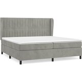  Krevet s oprugama i madracem svjetlosivi 200x200 cm baršunasti | shoptok.hr