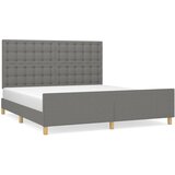 Maison Chic Posteljni okvir - Dvoposteljna postelja - Zakonska postelja brez vzmetnice temno siv 160x200 cm blago-J4373, (21768998) Cene