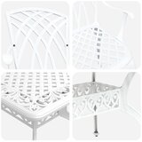  Set od 3 Bijela Liveni aluminij Velik Izdržljivo Vrtni stol | shoptok.hr