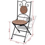 Bistro 3-dijelni bistro set s keramičkim pločicama boje cigle | shoptok.hr