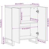  Sideboard za Pohranu Smeđa 60 x 33 5 x 75 cm Čvrsto drvo manga | shoptok.hr