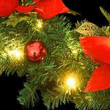  Božićni vijenac s LED svjetlima zeleni 60 cm PVC | shoptok.hr
