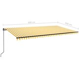 Tenda na ručno uvlačenje 600 x 350 cm žuto-bijela | shoptok.hr