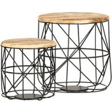  Klubske mizice 2 kosa trden mangov les, (20714429) | Shoptok.si