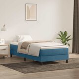 vidaXL Box spring postelja z vzmetnico temno modra 80x210 cm žamet, (21792624) | Shoptok.si
