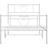  Metalni okvir kreveta uzglavlje i podnožje bijeli 90x190 cm | shoptok.hr