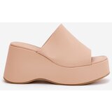 Boto Eco Leather Women's Sandals On Platform And Wedge Beige Kisoffi | shoptok.hr