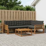  Set vanjskih sofa 5 kom. Prirodna i crna | shoptok.hr