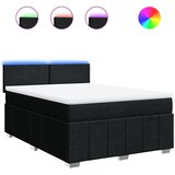  Krevet s oprugama i madracem crni 160x200 cm od tkanine | shoptok.hr