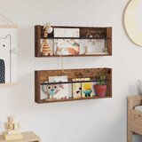  Polica za časopise s policom 2 pcs Staro drvo 80 x 12 x 30 cm | shoptok.hr