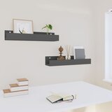  Zidne police 2 kom sive 50 x 12 x 9 cm od masivne borovine | shoptok.hr